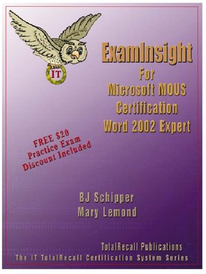 cover image of ExamInsight For Microsoft MOUS Certification Word 2002 (XP) Expert
